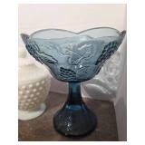 Decorative Glass Collection - Hobnail Jar, Blue Bowls & Floral Plate