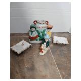 Japanese Porcelain Figurine with Decorative Plates Set