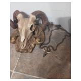 Decorative Ram Skull Wall Mount with Crystal Necklace