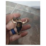 Decorative Ram Skull Wall Mount with Crystal Necklace