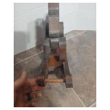 Wooden Rocking Horse with Blue and Coral Decorations