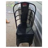 Black Metal Industrial Dining Chairs - Set of 4
