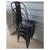 Black Metal Industrial Dining Chairs - Set of 4