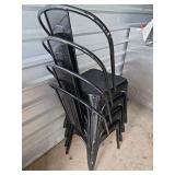 Black Metal Industrial Dining Chairs - Set of 4