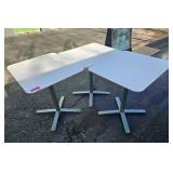 White Laminate Pedestal Tables - Set of 3
