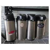 Commercial Stainless Steel Coffee Dispensers - Set of 4