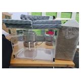 Assorted Lot W/ Clear Display Case, Black Check Sandwich Wrap Paper, and Serving Trays