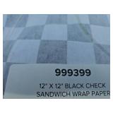 Assorted Lot W/ Clear Display Case, Black Check Sandwich Wrap Paper, and Serving Trays