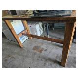 5ft Solid Wood Industrial Work Table - Contents Not Included