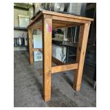 5ft Solid Wood Industrial Work Table - Contents Not Included