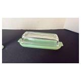 Fire King Jadeite butter dish, and salt and pepper shaker