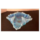 Fostoria heirloom aqua opalescent squared bowl