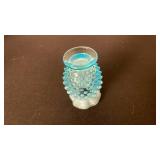 Fenton aqua opalescent hobnail vase toothpick holder