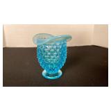 Fenton aqua opalescent hobnail vase toothpick holder