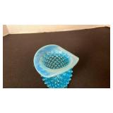 Fenton aqua opalescent hobnail vase toothpick holder