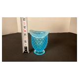 Fenton aqua opalescent hobnail vase toothpick holder