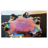 Fenton Carnival Glass Chrysanthemum Amethyst Hexagon 6-footed planter bowl