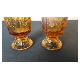 Fenton caramel cameo glass toothpick holders