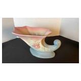 Hull Art pottery dogwood cornucopia vase