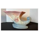 Hull Art pottery dogwood cornucopia vase