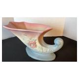 Hull Art pottery dogwood cornucopia vase