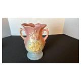 Hull Art Pottery magnolia dual handled vase
