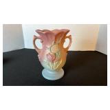 Hull Art Pottery magnolia dual handled vase