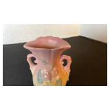 Hull Art Pottery magnolia dial handled vase