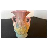 Hull Art Pottery magnolia dial handled vase