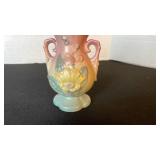 Hull Art Pottery magnolia dial handled vase