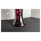 Romanian ruby cut to clear vase