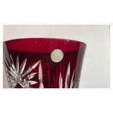 Romanian ruby cut to clear vase