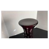 Romanian ruby cut to clear vase