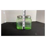 UV reactive depression glass salt and pepper shaker set