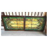 Antique stained glass windows match set 32 x 26