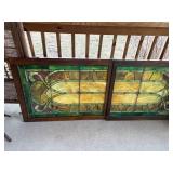 Antique stained glass windows match set 32 x 26