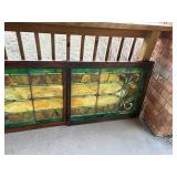 Antique stained glass windows match set 32 x 26