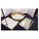 Vanity mirror trays