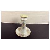 Vintage lavender floral hat pin holder marked Limoge