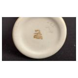 Antique Bell Willets, yellow and gold trim, hat pin holder