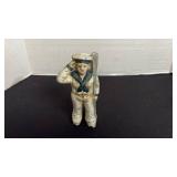Vintage cast-iron, saluting sailor bank