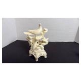 Vintage Asian Estate Birds on Rock Formation Coral Statue Figurine 1950s