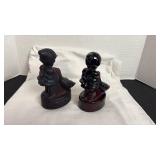 L. E. Smith goose girl amethyst glass set