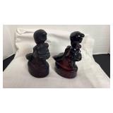 L. E. Smith goose girl amethyst glass set