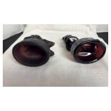 L. E. Smith goose girl amethyst glass set