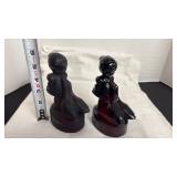 L. E. Smith goose girl amethyst glass set