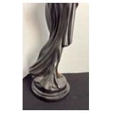Bronze lady statue holding sarong 23 in