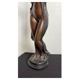 Bronze lady statue holding sarong 23 in
