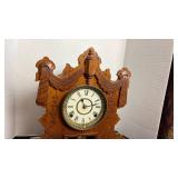 F.  Mettler Eastlake style mantle clock 16 inches tall
