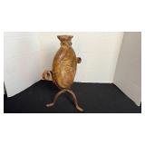 Metal and clay vase 12 inches